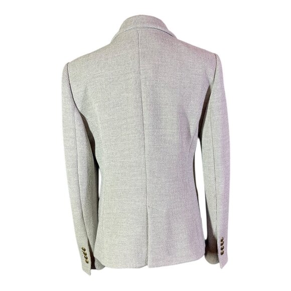 ZARA Woman Size L Fitted Textured Grey Blazer Jacket Stretch - Picture 4 of 13
